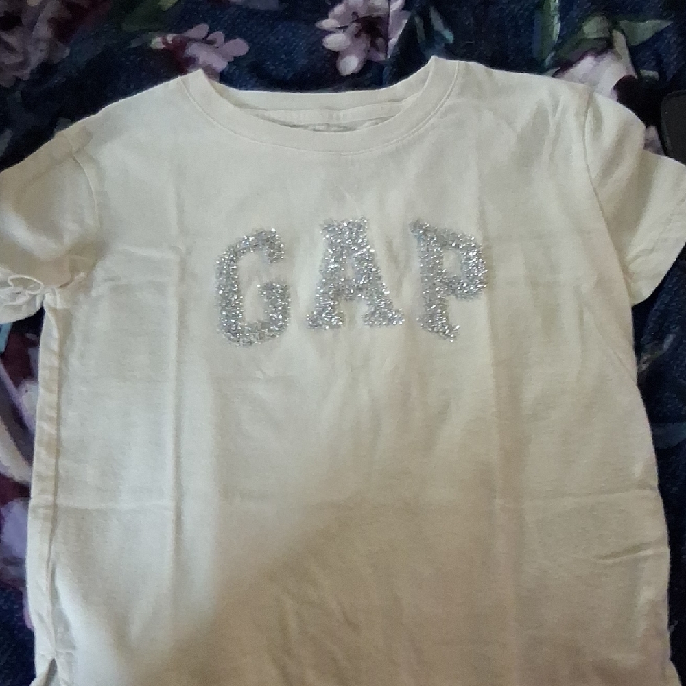 GAP Kids White T-Shirt with Silver Logo